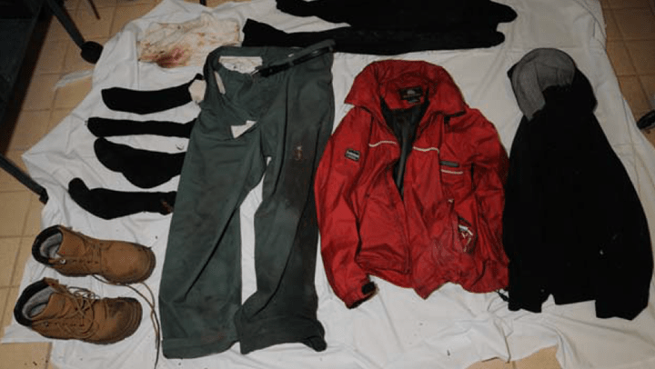 The clothing the man was wearing.