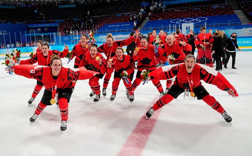 Team Canada celebrates gold medal