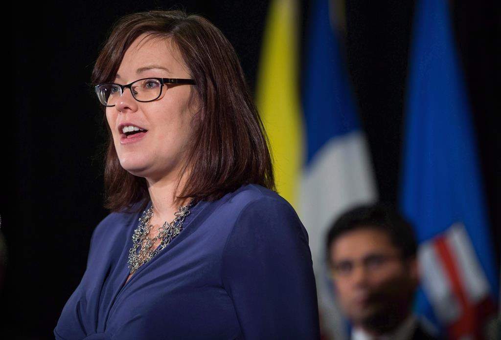 Kathleen Ganley speaks during a news conference in Vancouver on Friday, Sept. 15, 2017