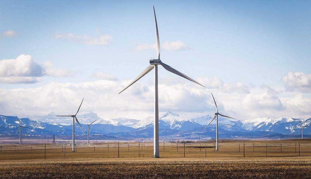 TransAlta wind turbines are shown at a wind farm near Pincher Creek, Alta., Wednesday, March 9, 2016.