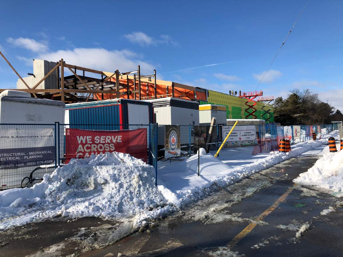 Construction continues on the new Canadian Canoe Museum in Peterborough on Jan. 26, 2023.