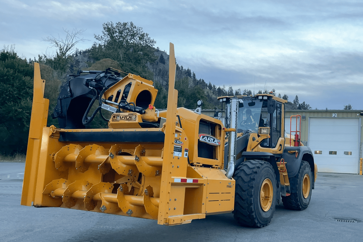 The city says the snowblower weighs 10,000 pounds, can launch snow clear over a house and can fill 500 trucks in an hour. 