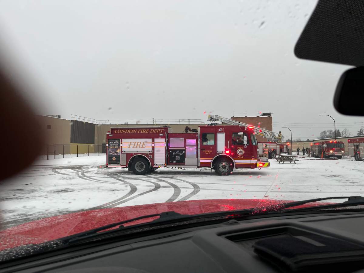The London Fire Department announced the fire shortly after 8:30 a.m. Saturday. 