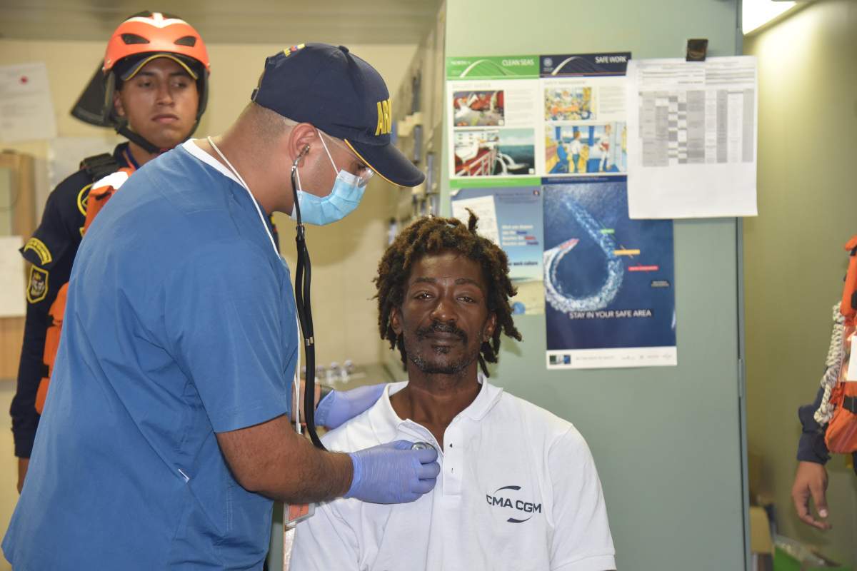 Photo of Elvis Francois, 47, who was rescued after 24 days adrift at sea, surviving only on ketchup and stock cubes.