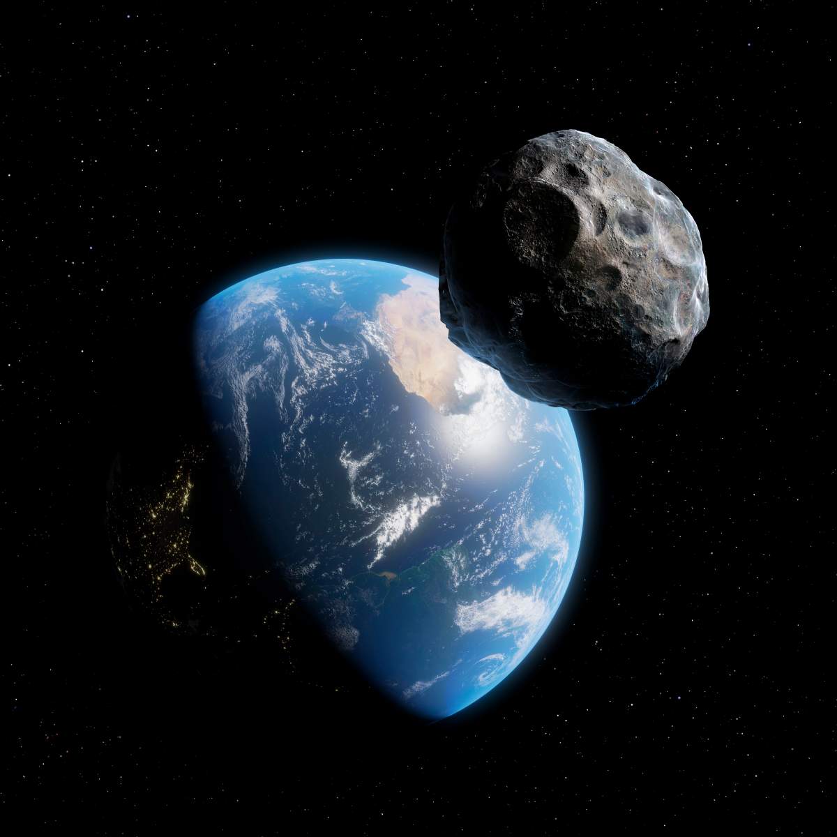 An asteroid approaching Earth.
