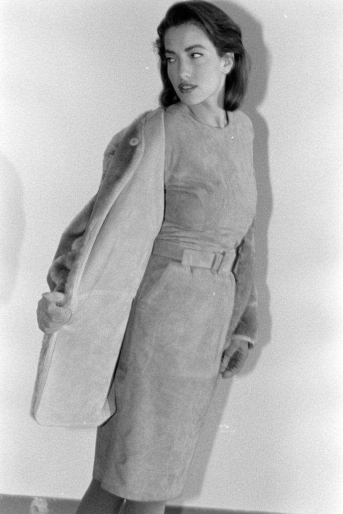 Model Tatjana Patitz wears a design by Zack Carr, for the designer's first collection for GFT.