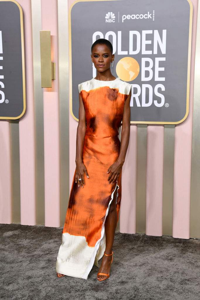 Letitia Wright attends the 80th Annual Golden Globe Awards at The Beverly Hilton on January 10, 2023 in Beverly Hills, California.