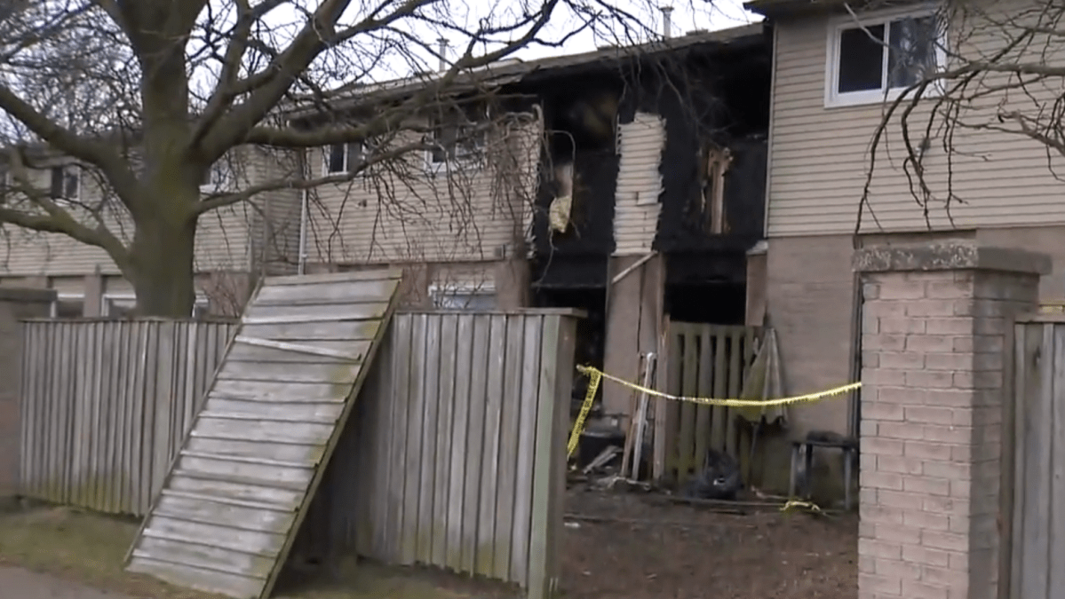 The residence on Derby Street in Hamilton on Friday, Dec. 30, 2022. A fatal fire killed four people, including two children, on Dec. 29, 2022.
