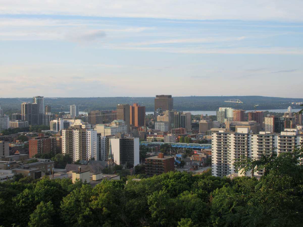 A photo of Hamilton's city skyline.