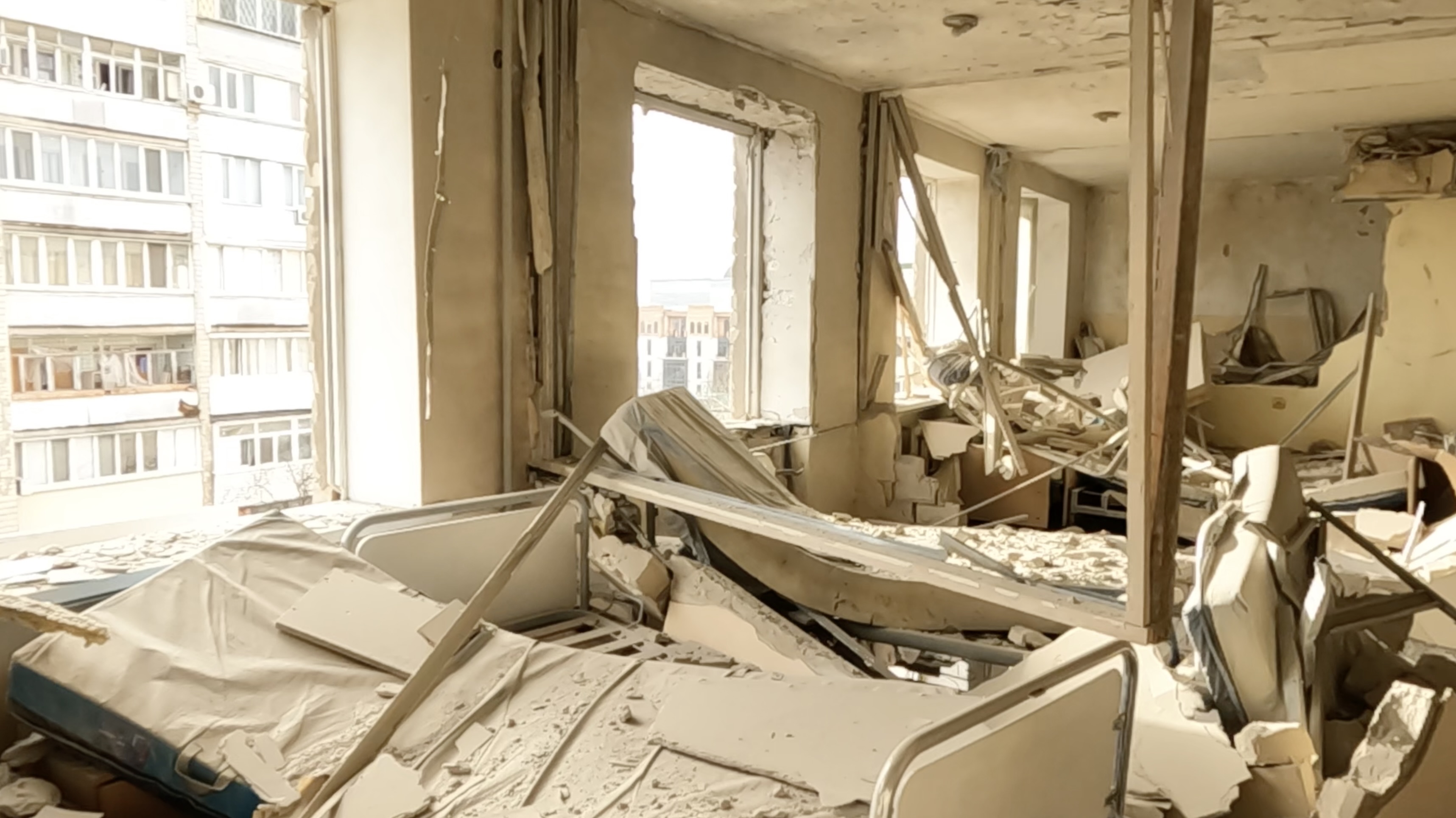 Damage to Kherson’s maternity hospital caused by Russian shelling on Jan. 23, 2023.