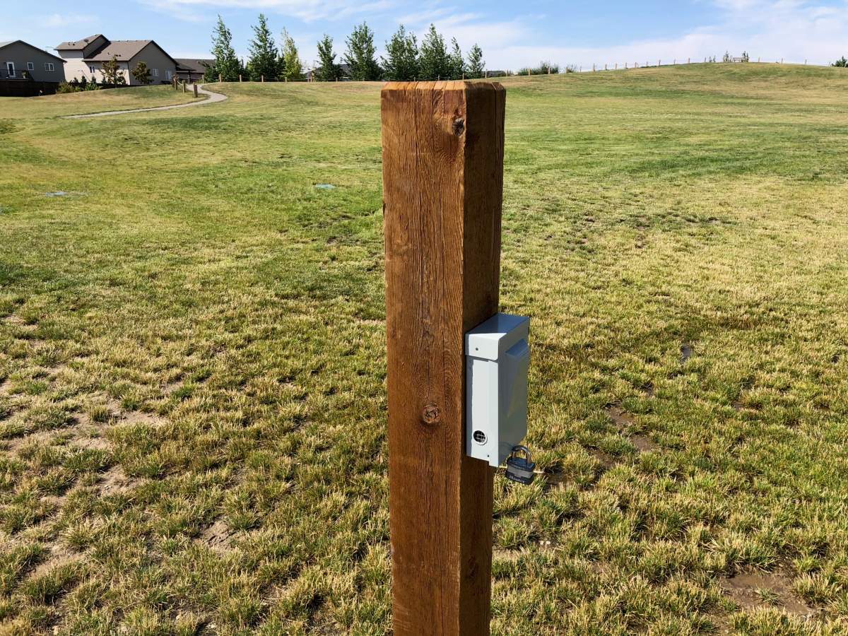 A trail counter pictured in Legacy Regional Park.