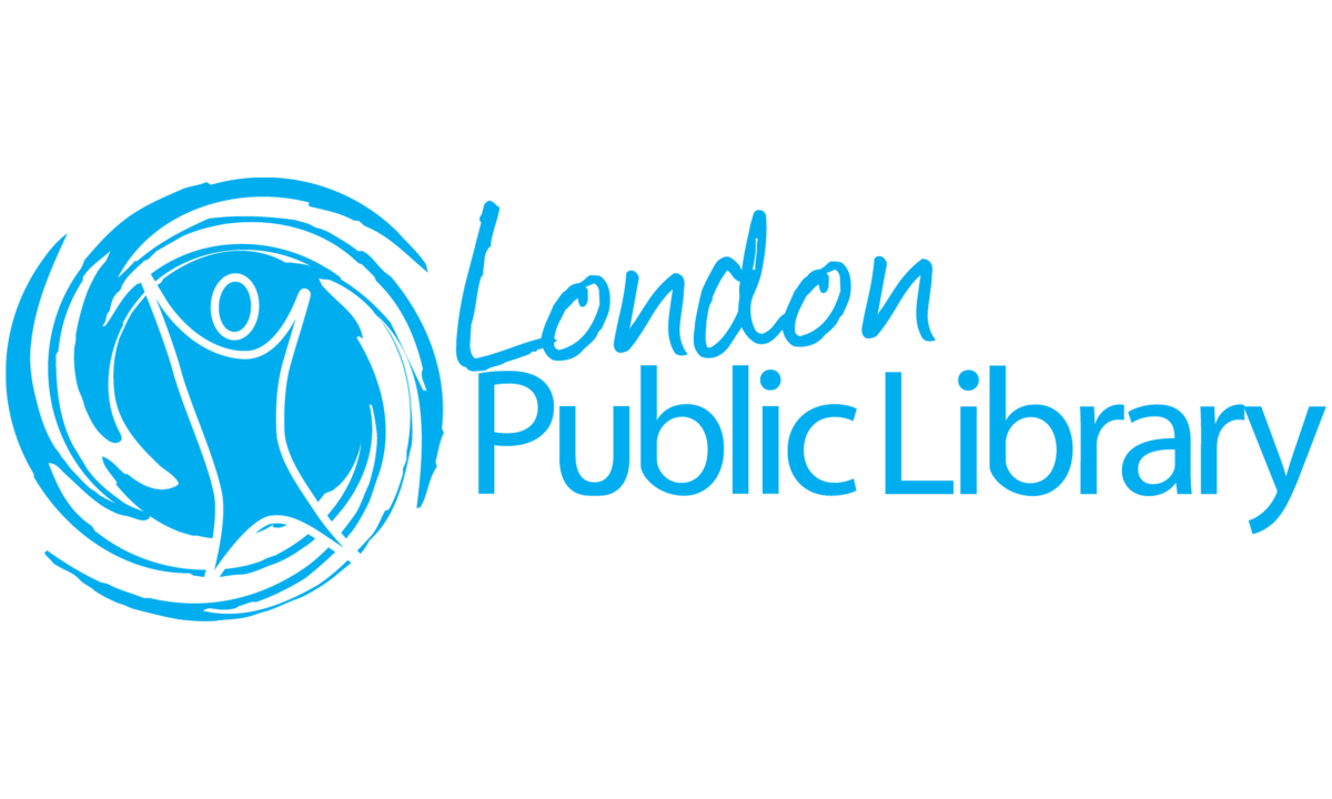 The London Public Library’s current logo by Velocity Studio and Associates, which has been in use since September 2007.
