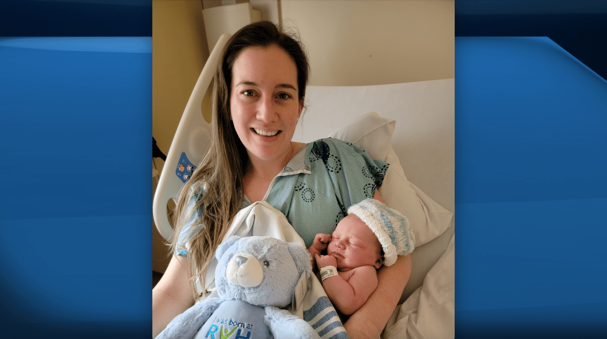 First-time parents Danielle Doyle and Simon Hall welcome their baby boy and the first baby born in Barrie in 2023, Wesley, born Jan. 1 at 1:59 a.m. at Royal Victoria Regional Health Centre.