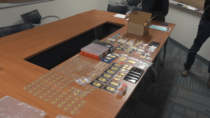 Allegedly stolen gold and silver.