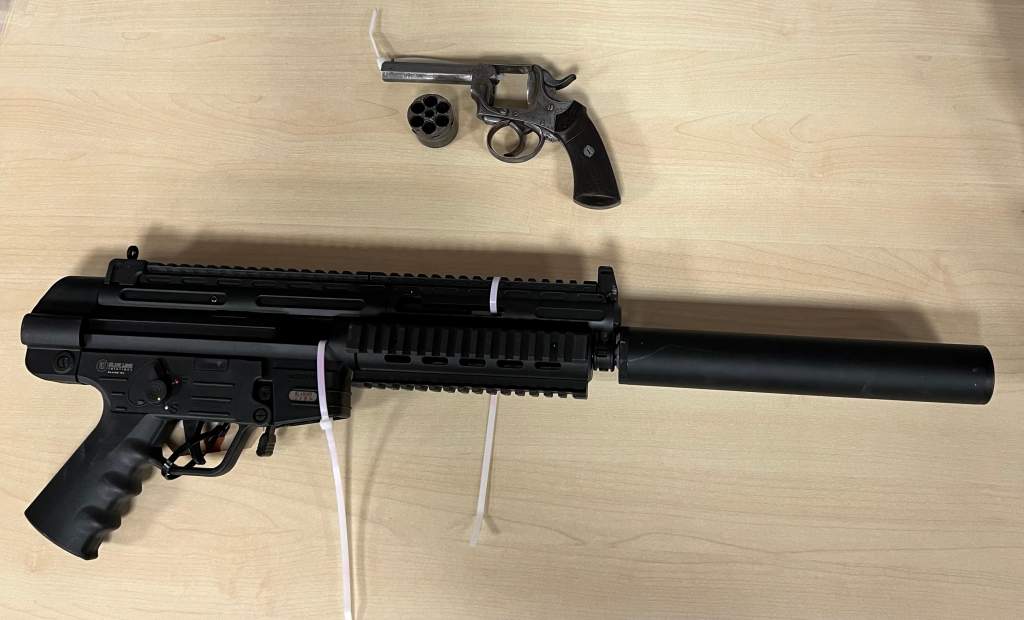More guns were seized by police during a search warrant search.