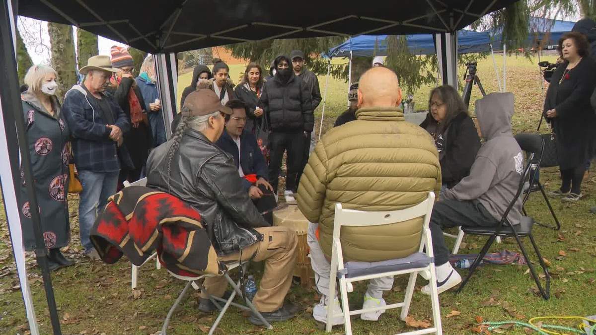 Community members gathered together for a memorial at Kensington Park.