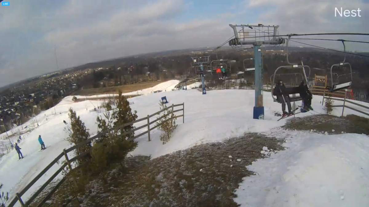 The slopes at Boler Mountain on Monday, Jan. 9, 2022, as seen from one of the ski resort's webcams.