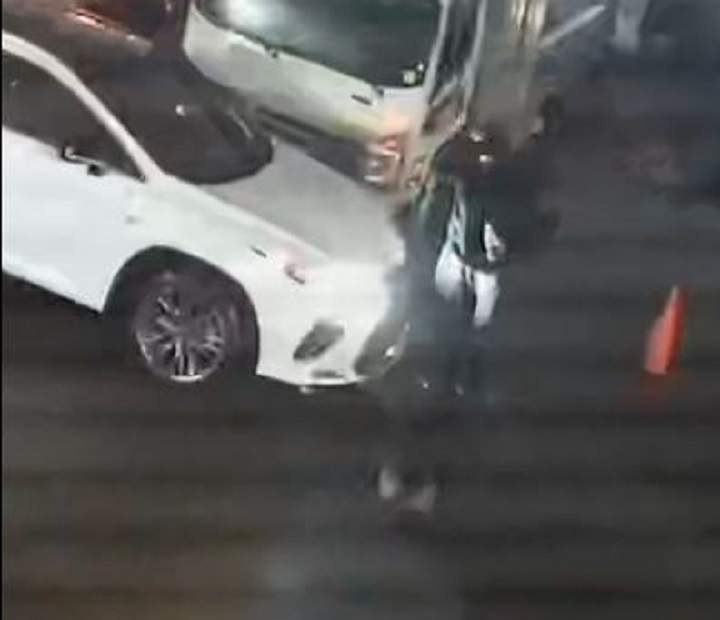 Police are searching for two men who drove a white vehicle.
