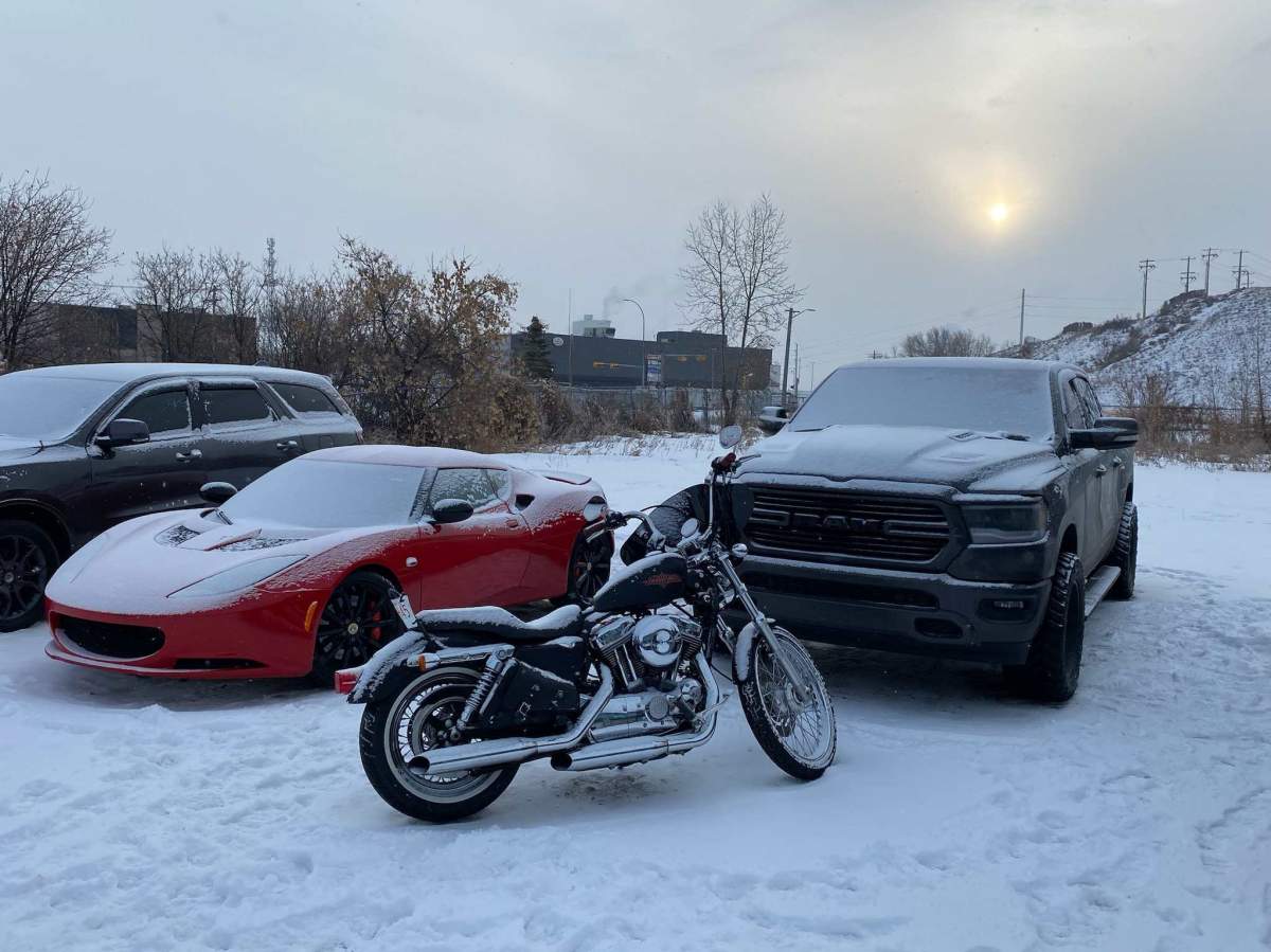 A collection of vehicles found by Calgary police as part of a monthlong investigation into drug trafficking and vehicle cloning.