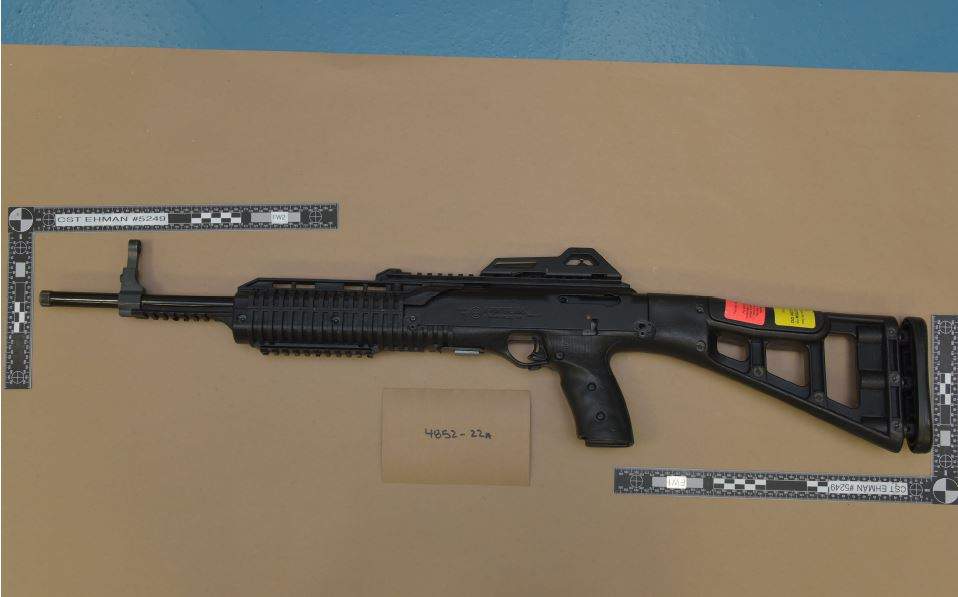 An assault rifle found by Calgary police as part of a monthlong investigation into drug trafficking and vehicle cloning.