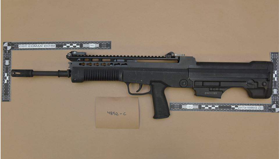 An assault rifle found by Calgary police as part of a monthlong investigation into drug trafficking and vehicle cloning.