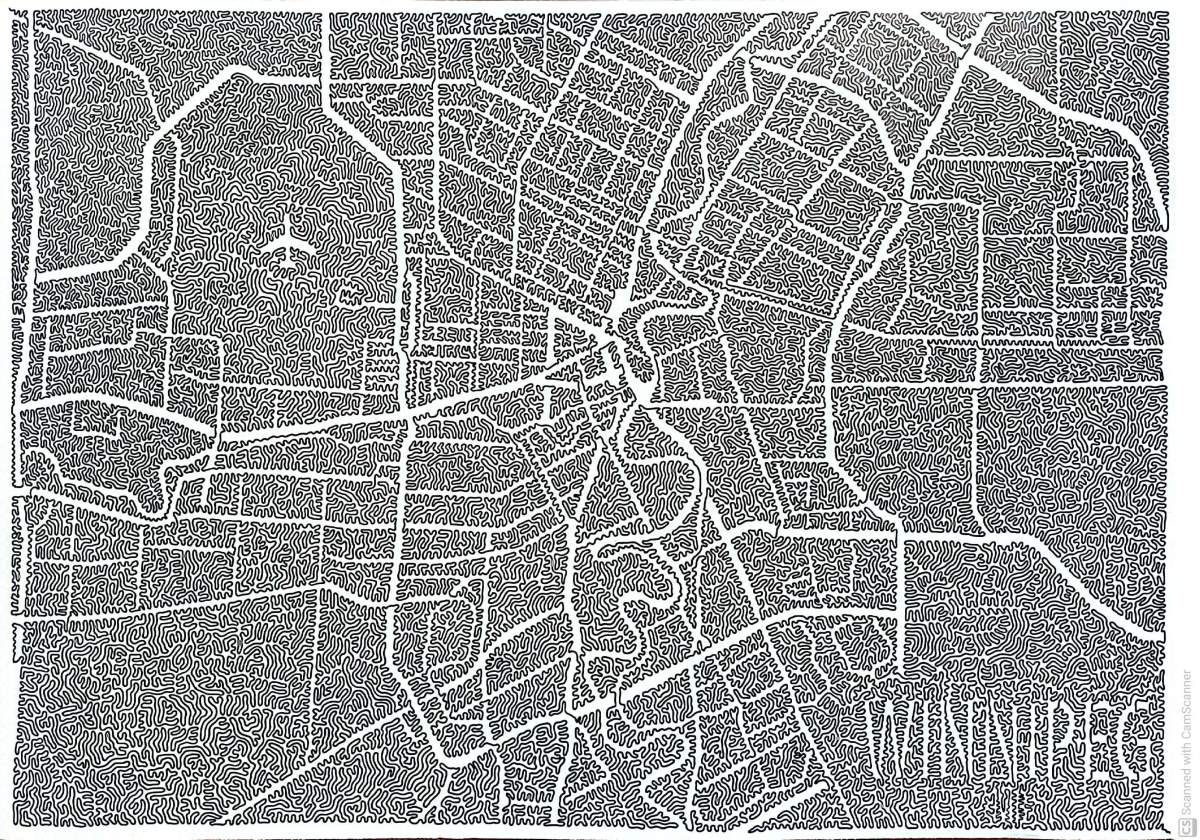 Map of Winnipeg drawn using only one continuous line.