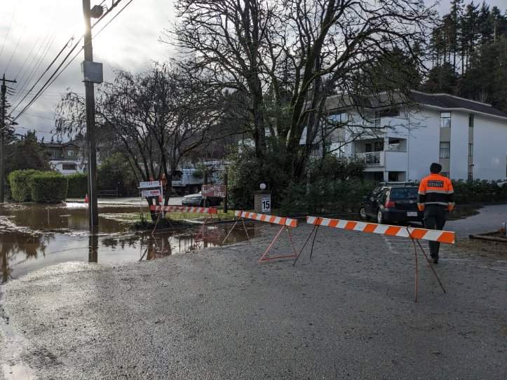 The site of a mudslide in Campbell River Tuesday, Jan. 17.