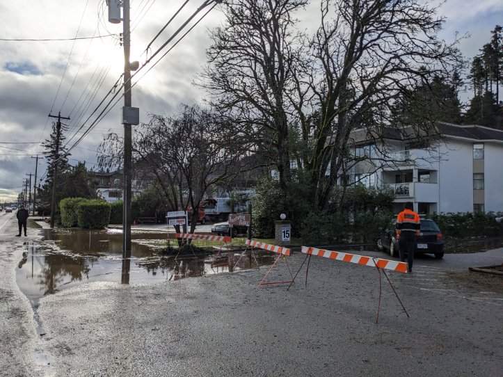 The site of a mudslide in Campbell River Tuesday, Jan. 17.