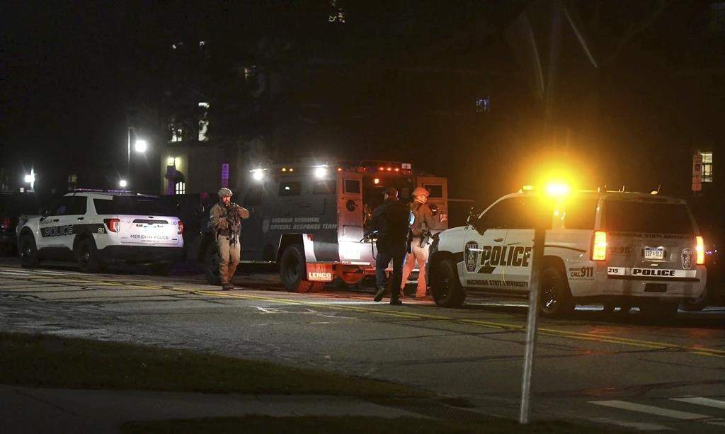 First responders prepare to sweep Snyder Hall on the campus of Michigan State University in East Lansing, Mich., Monday, Feb. 13, 2023.