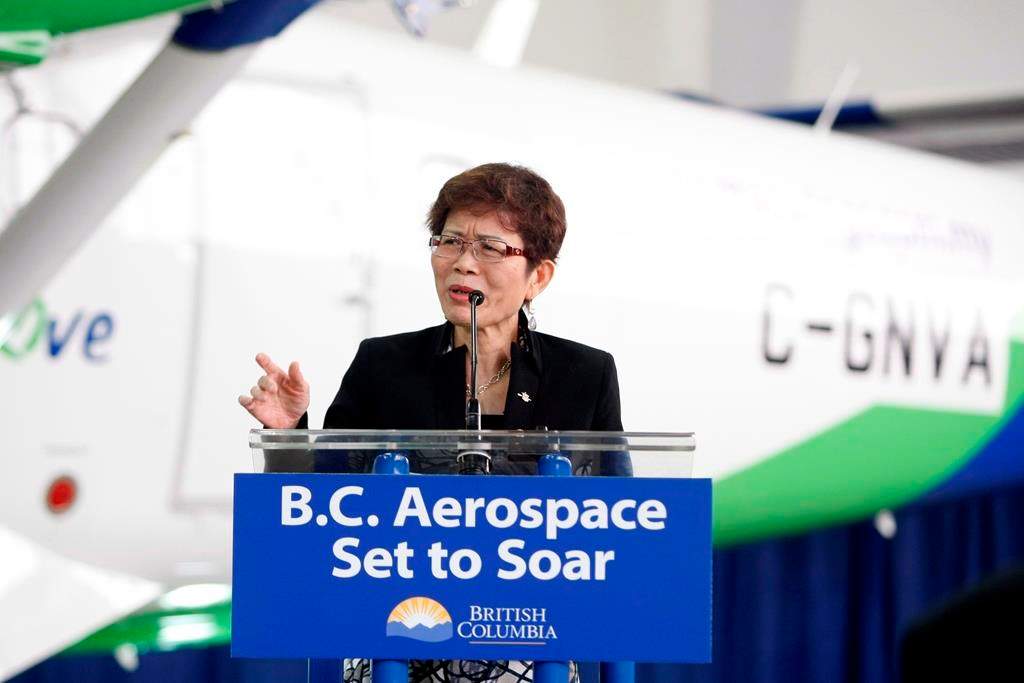 Former minister of international trade Teresa Wat speaks during a press conference in Sidney, B.C., on April 8, 2014. BC Liberal leader Kevin Falcon says he supports supervised drug injection sites, but when Wat spoke to the audience of a Mandarin news show last week, she had a different message. THE CANADIAN PRESS/Chad Hipolito.