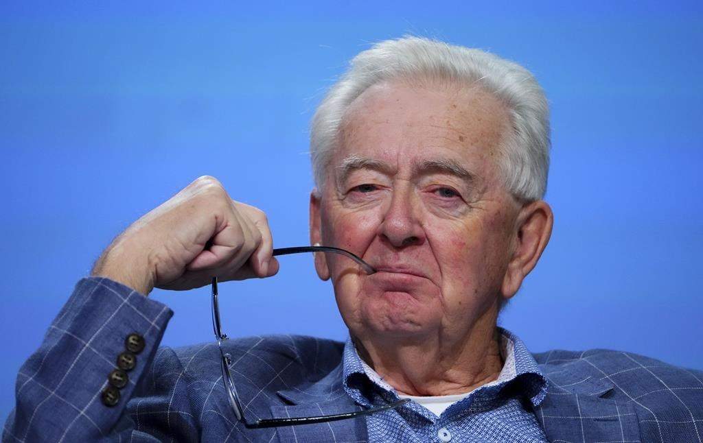 The Alberta government has announced five members for former Reform Party Leader Preston Manning’s COVID-19 review panel, one of whom was recently fired along with the rest of the governing board of Alberta Health Services. Manning takes part in a panel discussion during a conference in Ottawa on Friday, May 6, 2022.