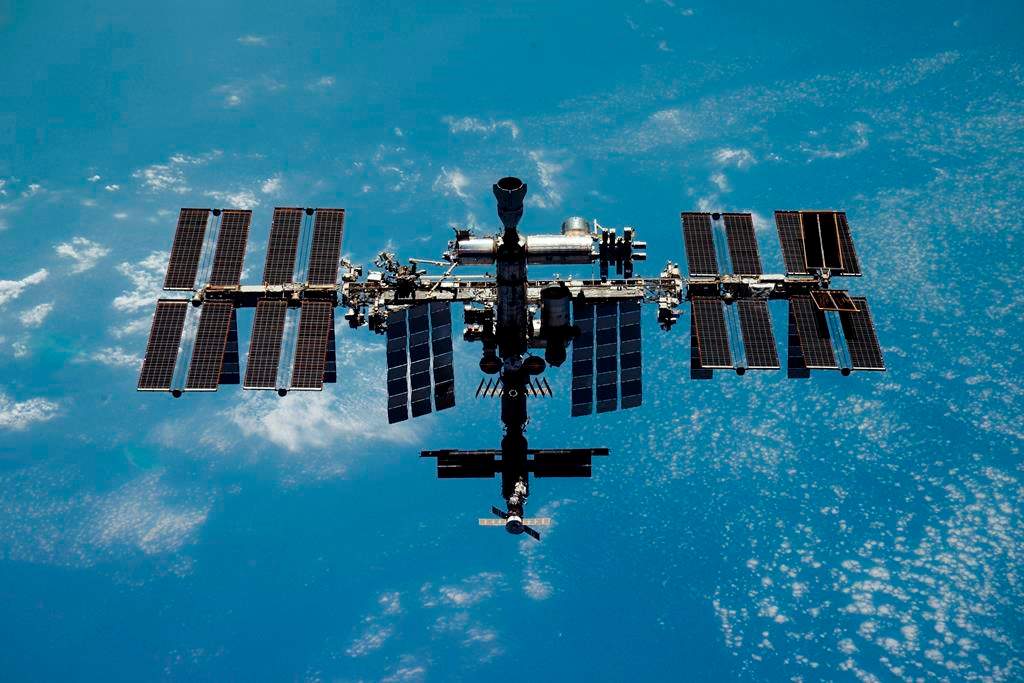 FILE - This undated handout photo released by Roscosmos State Space Corporation shows the International Space Station (ISS).