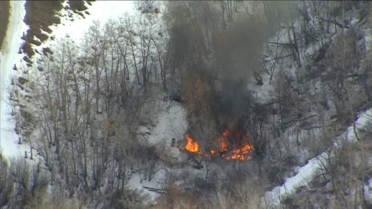 One person is in hospital after a brush fire was reported just east of the Shaganappi golf course in southwest Calgary Thursday morning.