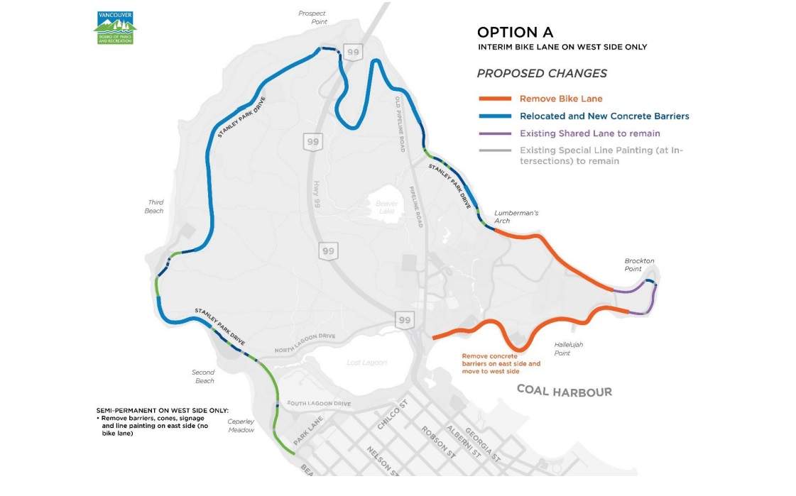 Stanley Park bike lane Option A.