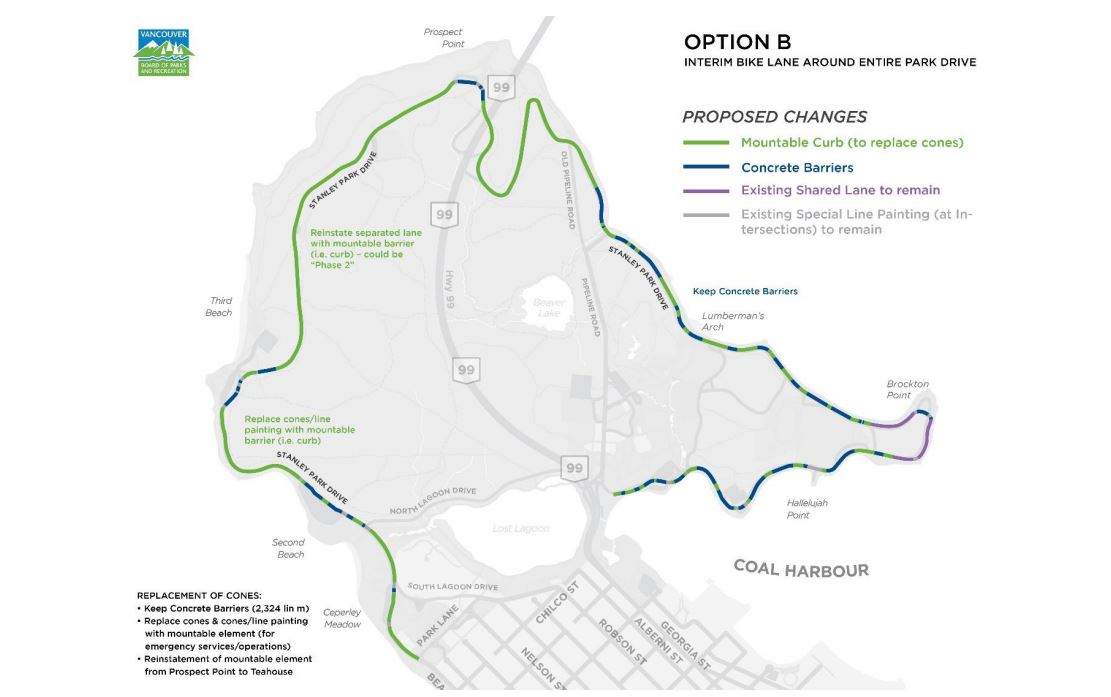 Stanley Park bike lane Option B.