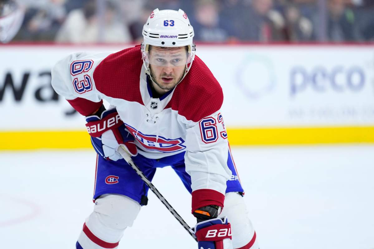 Montreal Canadiens’ Evgenii Dadonov plays during an NHL hockey game, Feb. 24, 2023, in Philadelphia. The Dallas Stars have acquired Dadonov from the Montreal Canadiens for Denis Gurianov in a swap of Russian forwards. (AP Photo/Matt Slocum)