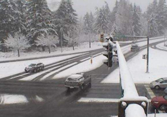 Highway 19 at Aulds Road in Nanaimo, looking west.