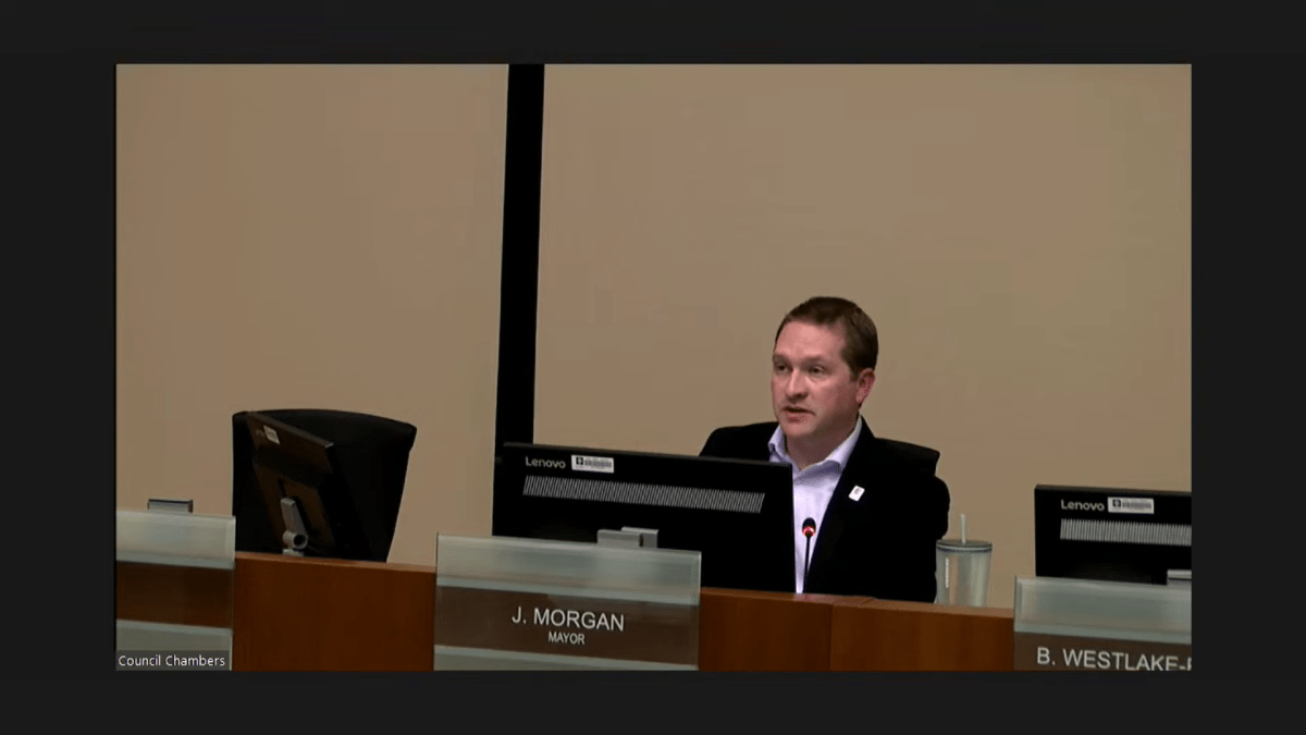 Mayor Josh Morgan chairs a strategic priorities and policy committee meeting.