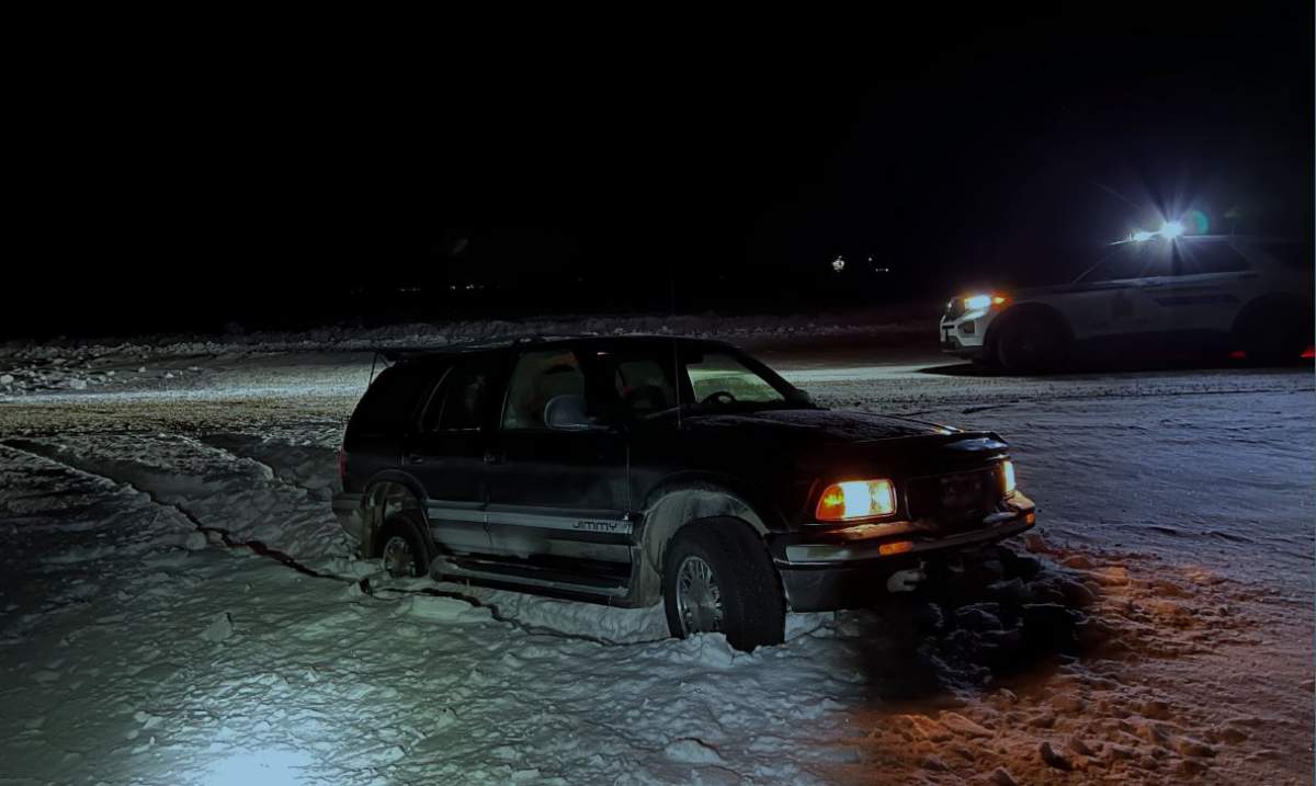 Photo of stolen vehicle used to drive onto homeowners property and kill dog.