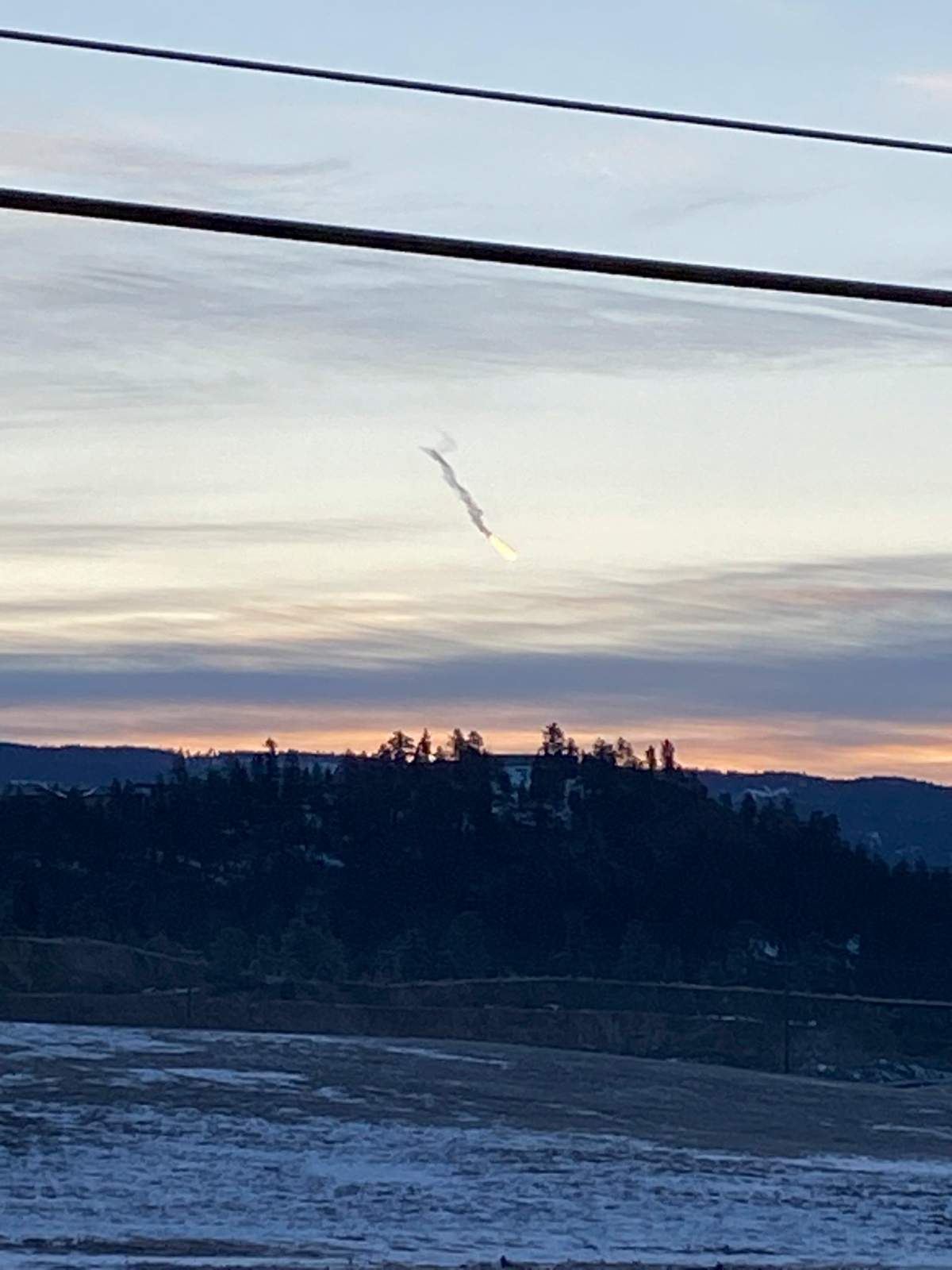 Another photo of the strange object, but taken by someone else, spotted over the Central Okanagan on Friday morning.