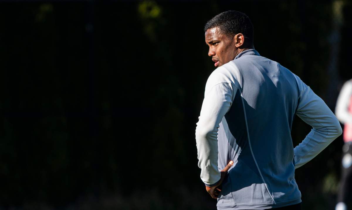 Sergio Cordova of the Vancouver Whitecaps looks on during practice in Vancouver, B.C., on Tuesday, Feb. 21, 2023. Cordova is a Venezuelan international acquired from German Bundesliga side FC Augsburg.