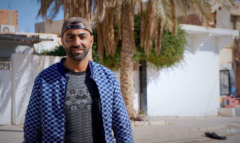 Youssef Hedfi, an Amazigh graffiti artist and painter, visits his hometown in southwestern Tunisia on Tues. Jan. 31, 2023. He now lives in the nation's capital, Tunis.