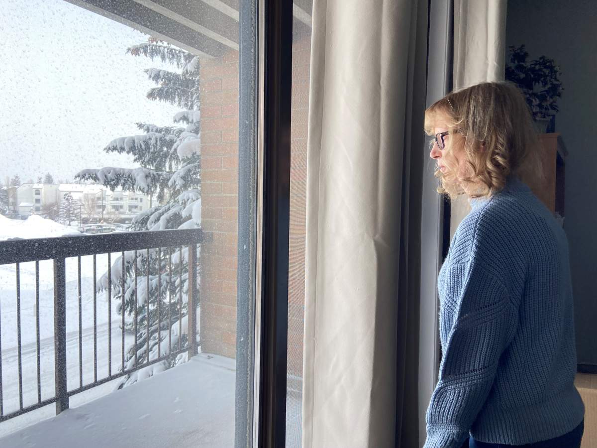 Kim Tate in her southeast apartment building.