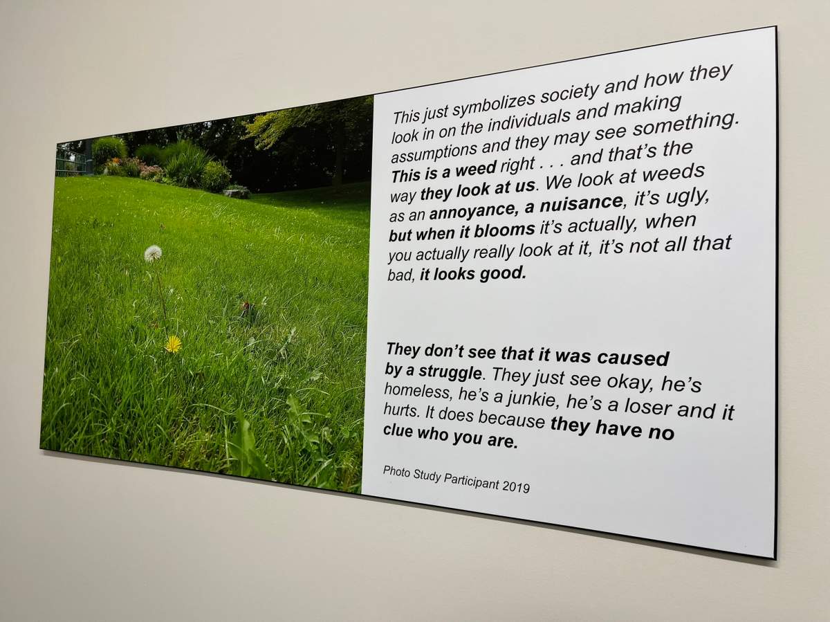 One of several displays from the Beyond Enduring study hung up inside the walls of Carepoint’s permanent facility.