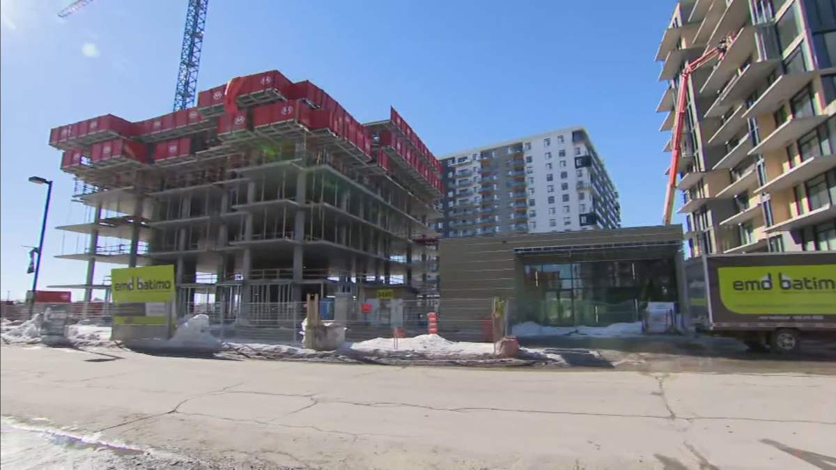 A condo building under construction in Laval was the scene of a tragedy on Monday after a worker fell from the sixth floor on Monday and died of his injuries. Tuesday, Feb. 14, 2023.  