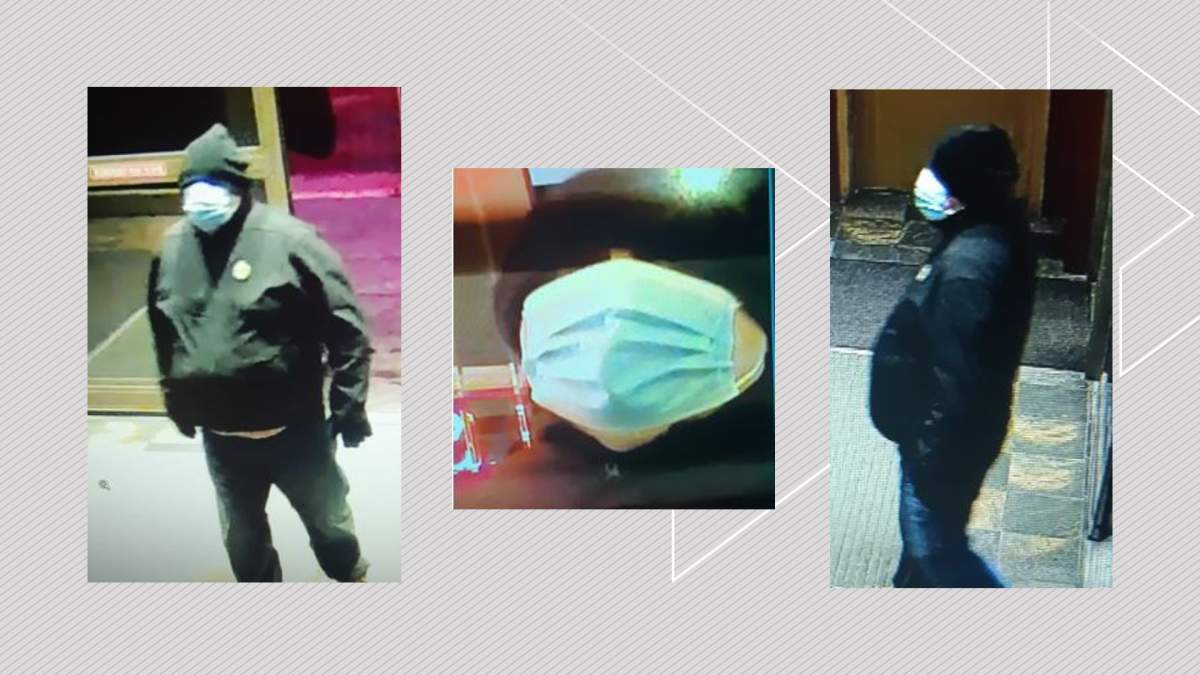 CCTV footage of a man Calgary police believe was involved with the robbery of the Deerfoot Inn and Casino on Jan. 31, 2023.