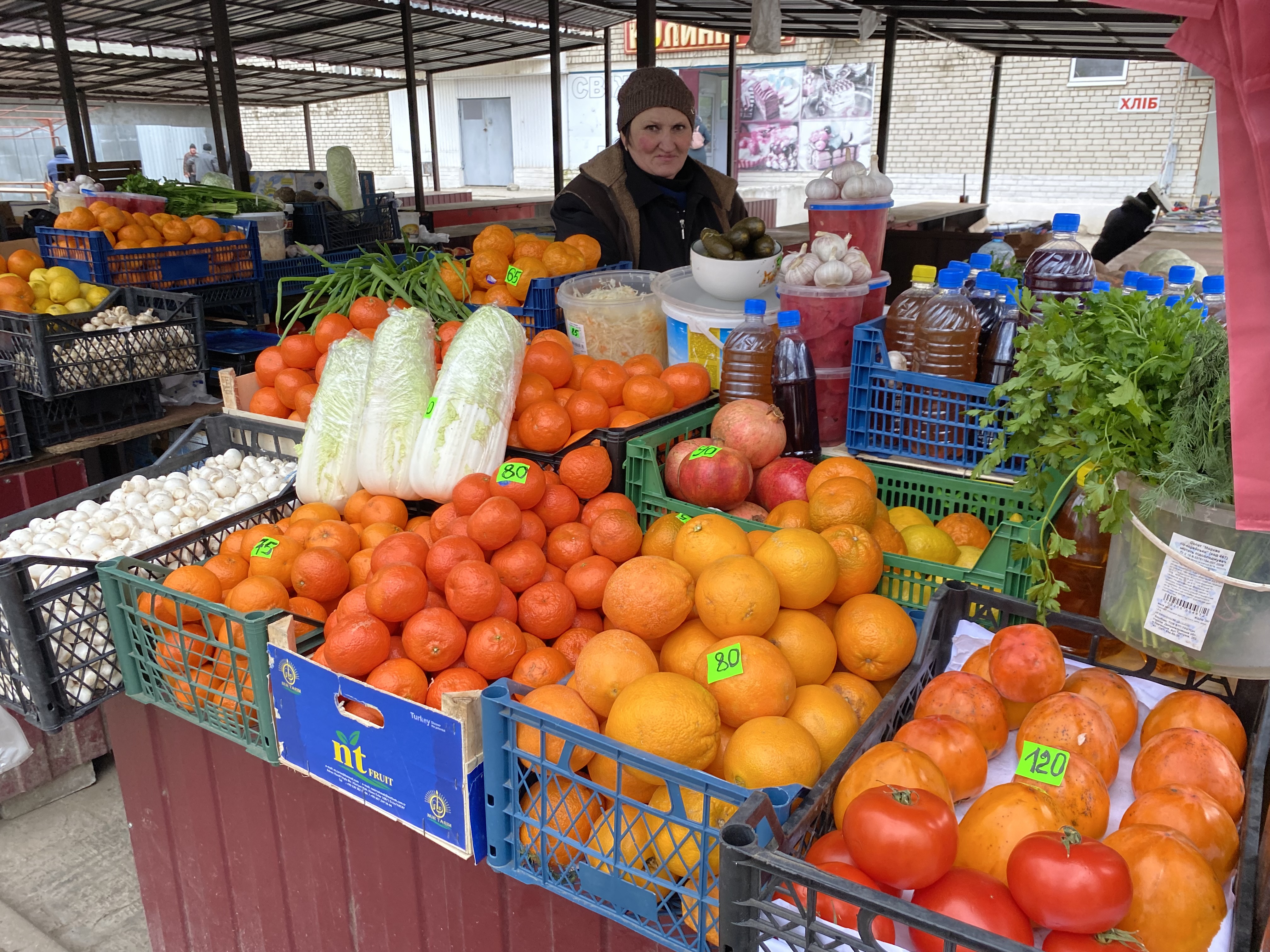 Market in Marhanets, Ukraine, Jan. 24, 2023.