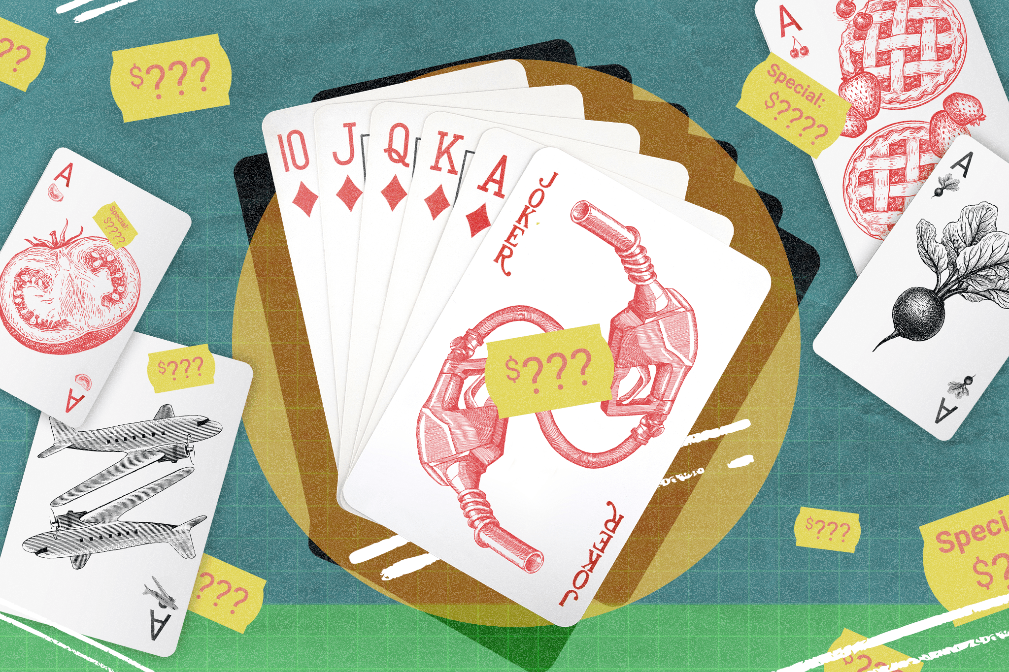 inflation out of pocket graphic playing cards