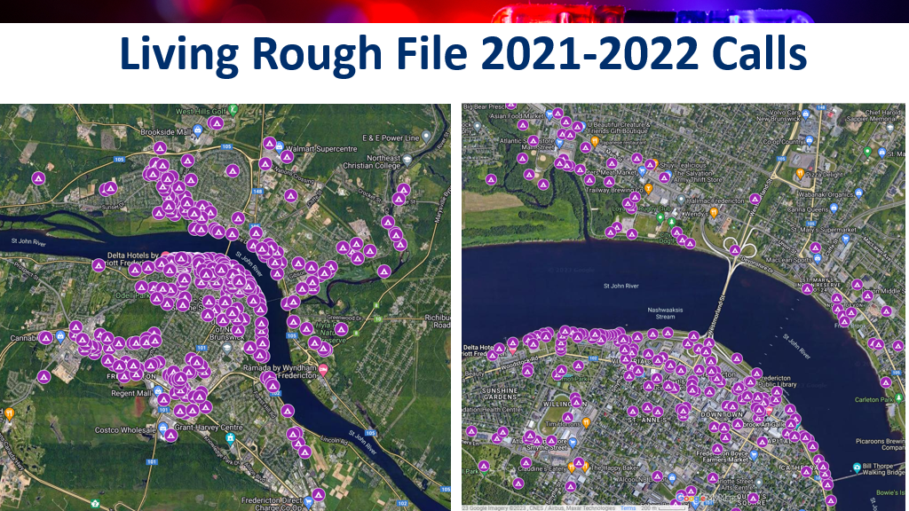 350 pin drops represent the calls for service on tents across the city, but not how many tents there might have been.