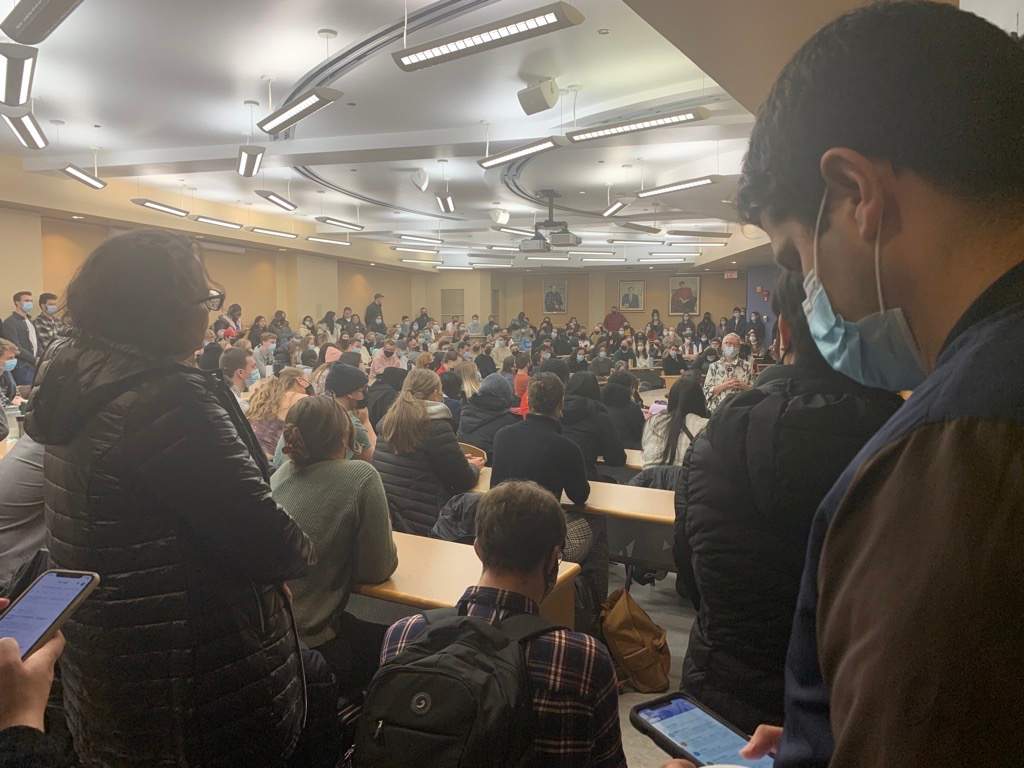 Law students met with faculty members for nearly two hours to discuss how to address concerns around ‘ongoing racist comments.’